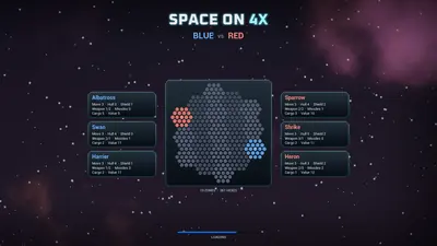 Tela de carregamento AZUL contra VERMELHO, com os esquadrões e o minimapa