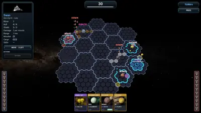 O mapa de 361 hexágonos no 4º turno